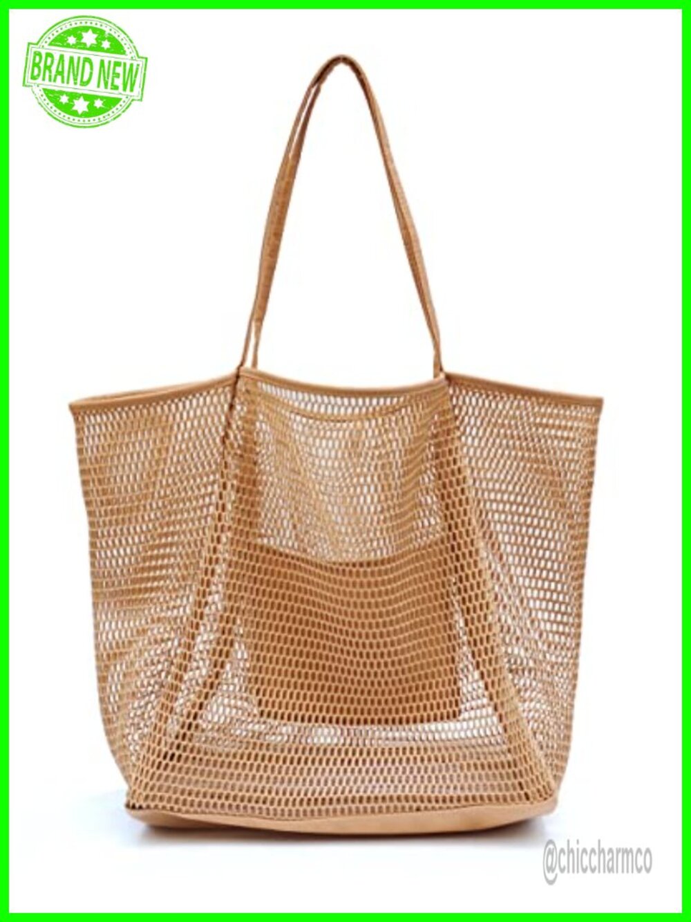 Mesh Beach Tote Nylon Polyester Hobo Shoulder Bag Large